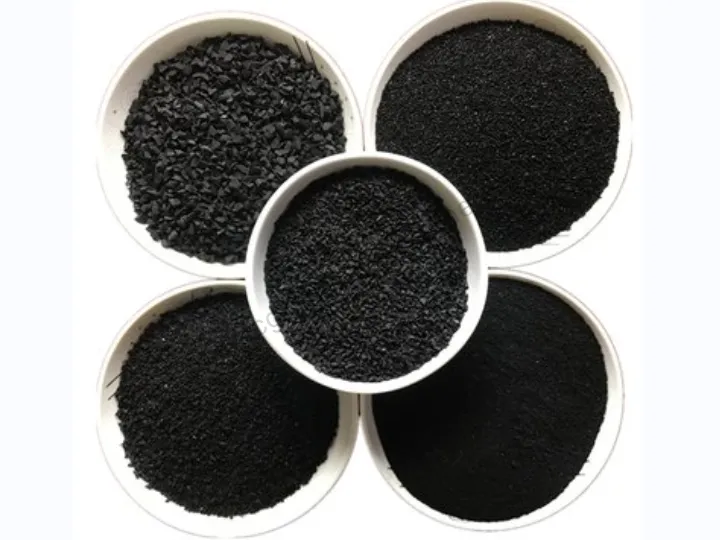 Rubber powder of different finenesses