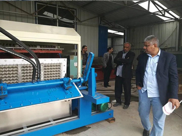 Spain client visits egg tray machine