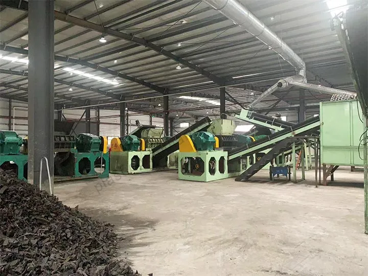 tire grinding screening system in the factory