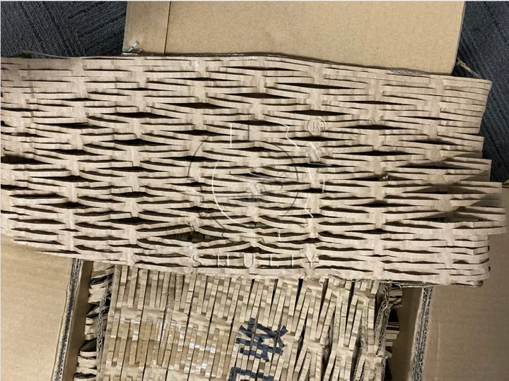 The finished product of the cardboard shredder
