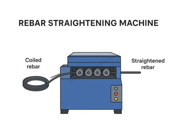 schematic diagram of the working principle of a rebar straightener