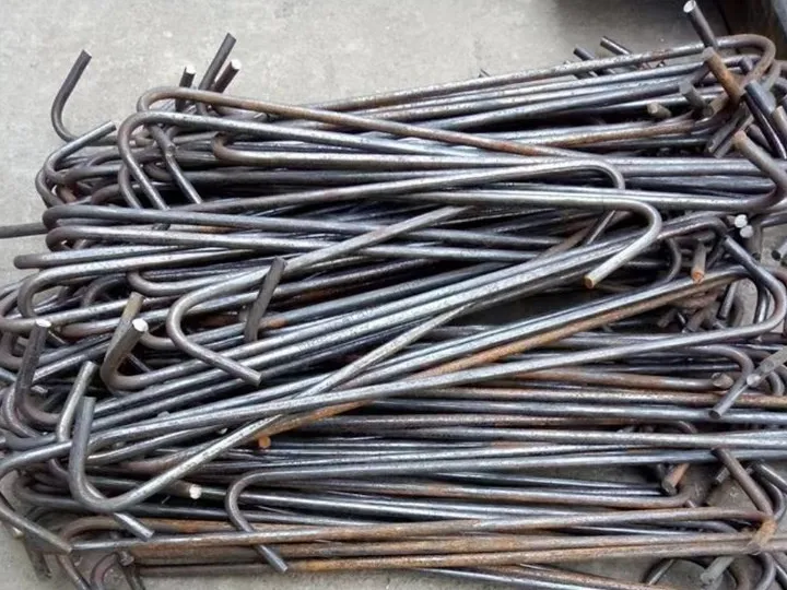 scrap bent steel bars