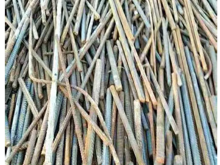 scrap steel bars at the construction site