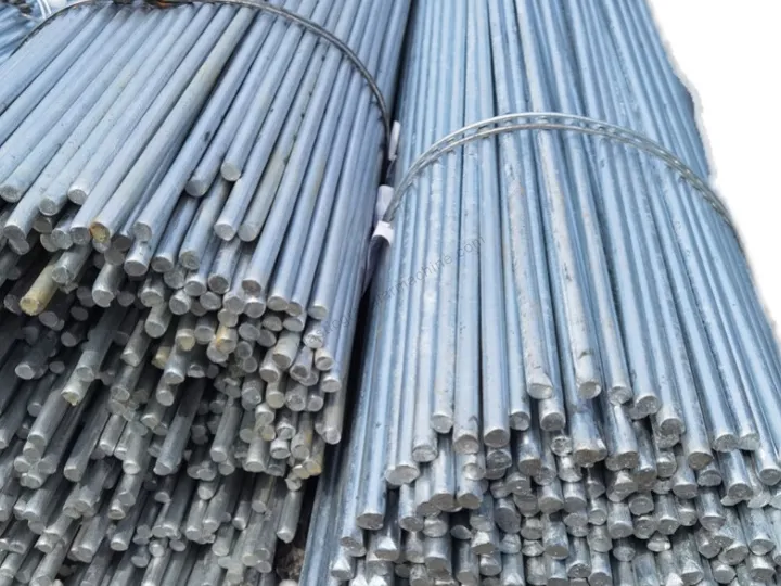 straightened, uniform-length rebar bundles
