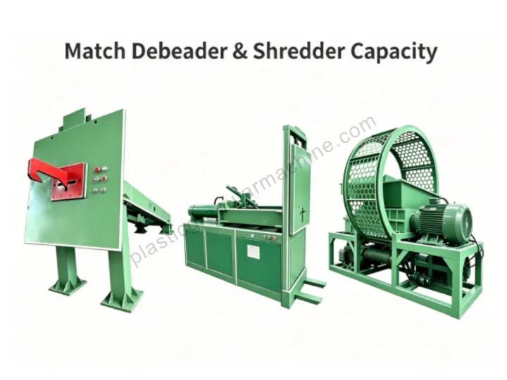 match tire debeader machine with tire shredder
