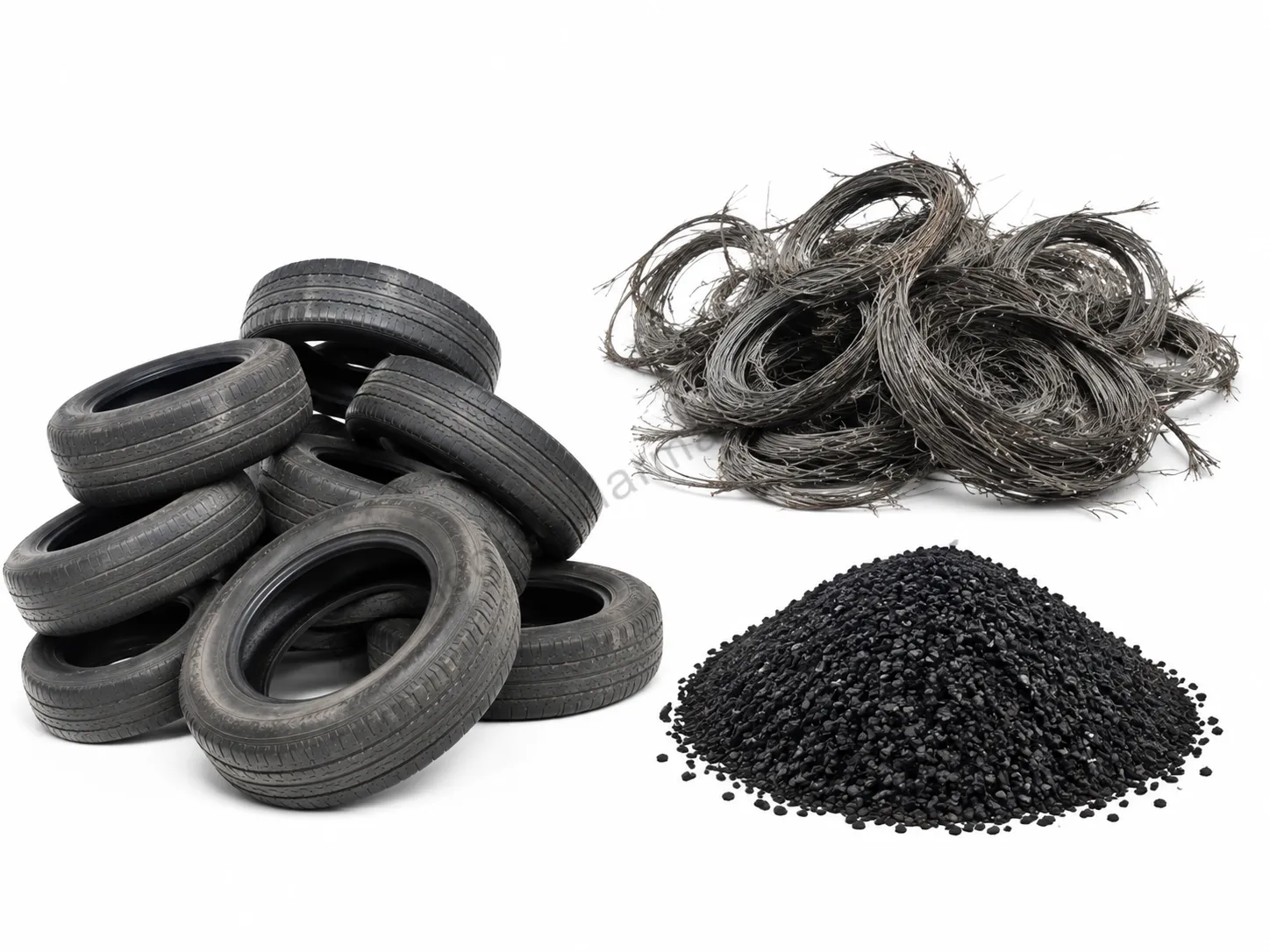 steel tire wire scrap and rubber recycling